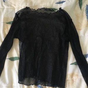 Brandy Melville Black Rene Sparkly Top
